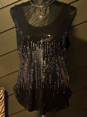 Michael Kors Black Sequin Tank Top